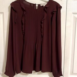 Tuxedo Maroon Blouse